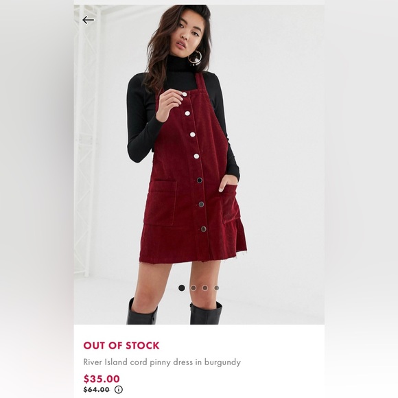 ASOS River Island - Corduroy Jumper Dress - size 10 - Picture 5 of 9